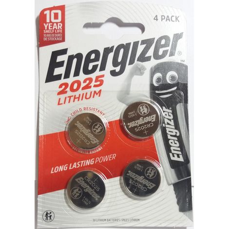 4 x Energizer CR2025 Coin Battery Batteries Lithium 3V for Watches Torches Keys