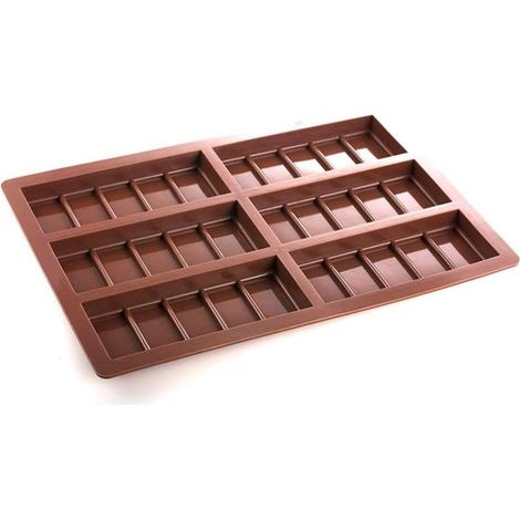 Confezione da due stampi in silicone per barrette di cioccolato, caramelle, gelatine, stampi rettangolari in silicone per la cottura, stampo per sapone, cialde di cera, stampo flessibile per la cottur (1/5)
