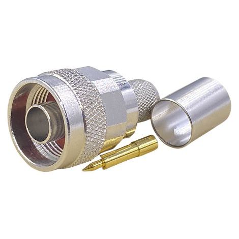 Connecteur N RS PRO Mâle Droit, raccordement A sertir 50O Montage sur câble ( Prix pour 1 )