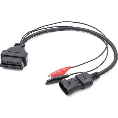 Adaptateur OBD2 3 broches vers 16 broches, pour connecteur de diagnostic embarqué, câble d'extension pour adaptateur OBD2, compatible avec les câbles de scanner. (1/4)