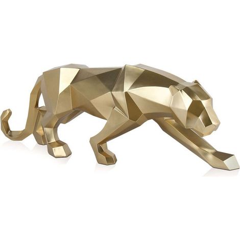 ORION91 Escultura PANTERA Gigante Fuerza Poder Color Dorado 31 x 99 x 18 cm - SpazioLuzio