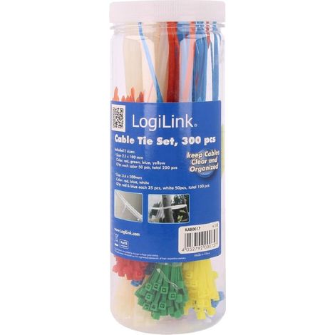 Jeu de serre-cables Rouge.Naturel.Bleu.Vert.Jaune