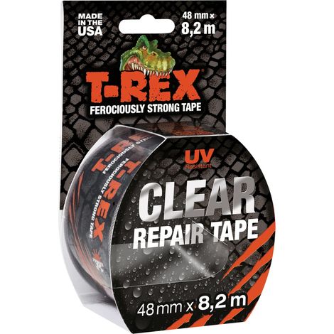 High-Performance T-REX Repair Tape by Shurtape – 48mm x 8.2m Clear, Heavy-Duty Waterproof Adhesive Tape for Repairs and Sealing