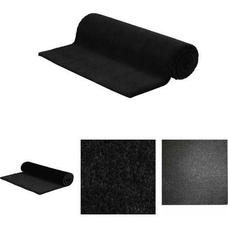 The Living Store Fußmatte Schwarz 100x200 cm Kokosfaser Getuftet - Fußmatten (1/5)