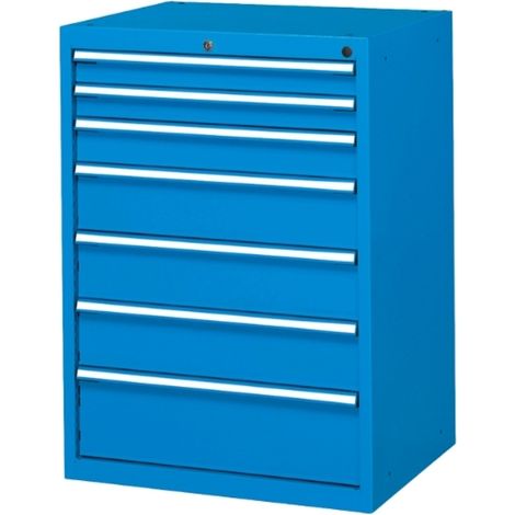 PROVOST - Armoire métallique Flexa - 7 tiroirs en métal, bleu