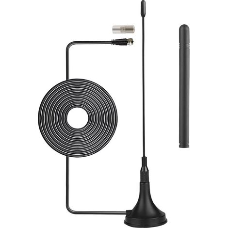 Antena DVB-T HDTV de 2 dBi，cable coaxial RG174 de 3 m/9,84 pies para dispositivos DVD DVB-T (1/4)