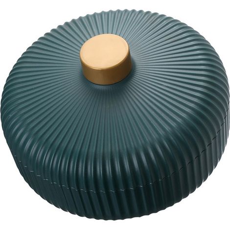 Plateau de Service Divisé 3 Compartiments en Plastique Résistant, Simple et Multifonctionnel avec Couvercle pour Fruits, Idéal Famille, Fête, Bureau - Vert Foncé (1/5)