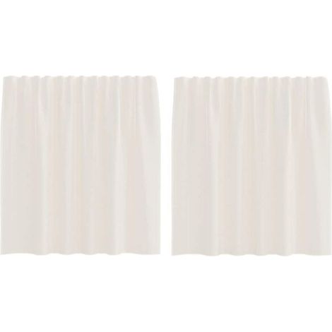 Voilages à œillets, deux pièces, beige.