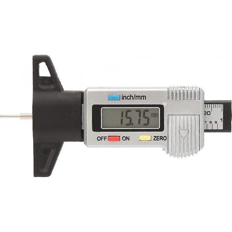 BEBUSINGOTO Medidor de profundidad de inspección de neumáticos con báscula digital LCD profesional de 0 a 25,4 mm (0,01 mm) (1/5)