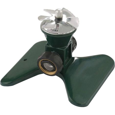 Arroseur de jardin automatique à 360°, un arroseur de pelouse robuste en métal avec débit d'eau réglable pour une irrigation et un arrosage complets du jardin. (1/4)