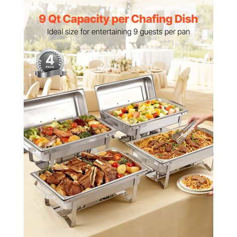 Chauffe-Plat Rectangulaire 4PCs 8 - 6 L Buffet Chauffant à (1/5)