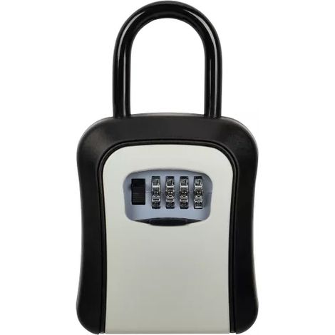 GUARDIANKEY - Mini coffre à clé à serrure à combinaison mécanique, avec cadenas, pour installation en intérieur ou en extérieur, 17,7x9,8x4 cm (1/5)