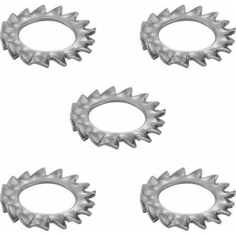 5 rondelle per ventola da 4 mm serie AZ DIN 6798 A acciaio inox A2 (1/2)