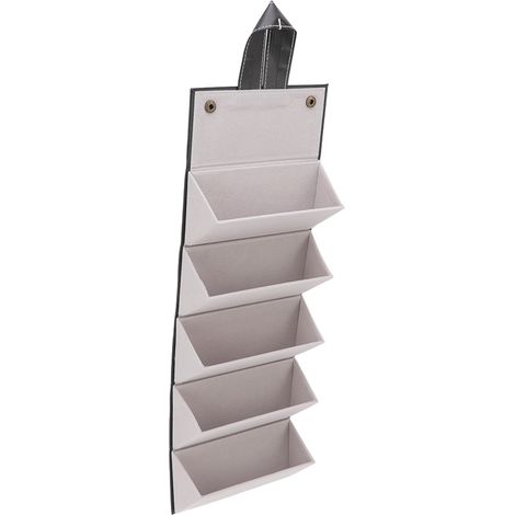 Étui à lunettes de soleil organisateur multifonction, plusieurs fentes en cuir PU pour voyage, rangement pour lunettes et bijoux, noir (1/5)