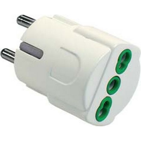 5PZ ADATTATORE SCHUKO 2 POLI + TERRA BIPASSO 10/16A BIANCO - bianco 81090