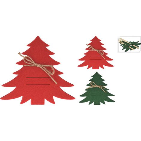 Estuche para cubiertos con forma de árbol de Navidad, rojo, 4 unidades