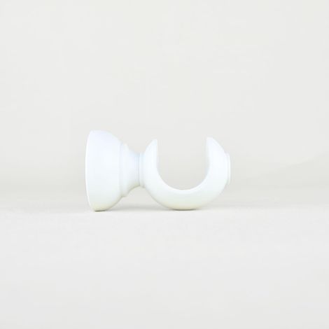 TENDAGGIMANIA Staffe per Tende 1 COPPIA - Per Bastoni per tende in Legno ∅ 35 MM - Staffe con piastrina di fissaggio, viti e tasselli- 100% Legno Made in Italy - Colore: BIANCO -LUNGHEZZA 6 CM (1/5)