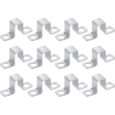 12Pcs 13x25 mm Connecteur En U Attache Pour Tube Carré Argenté (1/5)
