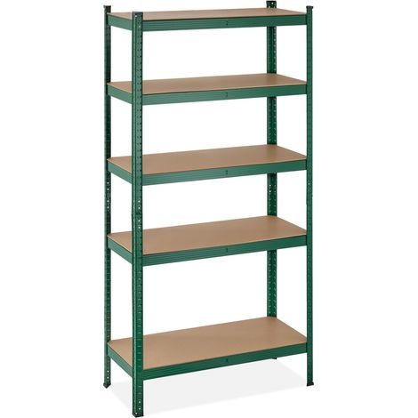 Estantería para cargas pesadas ajustable 180 x 90 x 40 cm para garaje taller almacenamiento de acero verde 130012367 (1/5)