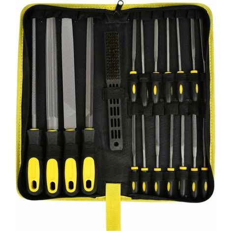 Set De Limes Plates Et Et Râpes Pour Atelier, Bricolage Et Menuiserie, Limes Avec Poignée En Caoutchouc Antidérapante Et Sac De Rangement (19 Pièces) (1/5)