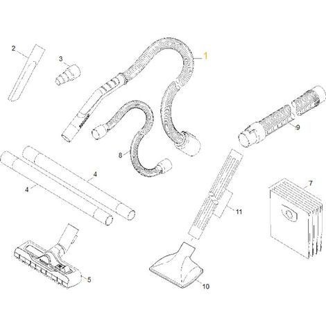 FLEXIBLE COMPLET AVEC POIGNEE POUR PETIT ELECTROMENAGER KARCHER - 90128660