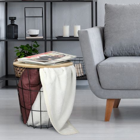 MESA MADERA/ACERO Ø 39XH41 CM - (1/5)