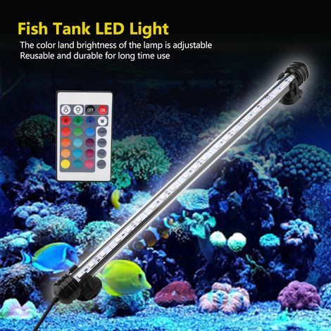 Éclairage Aquarium LED Multicolore avec Télécommande et Changement de Couleur Manuelle, Lampe d'Aquarium 38cm pour Éclairage Complémentaire 100-240V - AUTRES