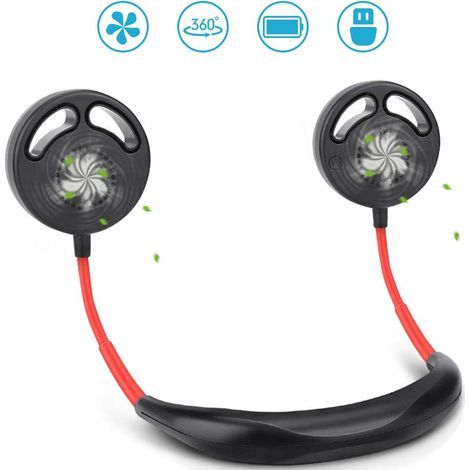 Ventilateur portable, ventilateur USB silencieux, ventilateur mains libres sans pales, ventilateur de cou pliable, 2 ventilateurs pour la randonnée (1/5)