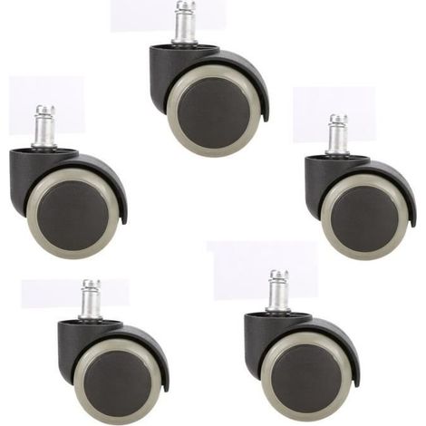 5PCS bureau chaise caoutchouc souple roulette roue pivotante parquet (1/4)