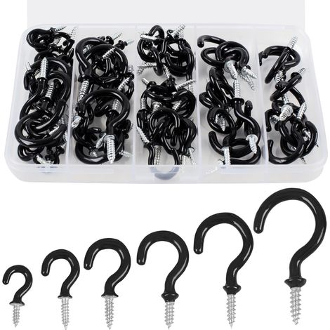 Crochet Vis - En Fer Revêtu Plastique - Pour Suspension de Plantes, Tasses, Ustensiles, Lampes - Usage Intérieur Extérieur - 70 Pièces (1/5)