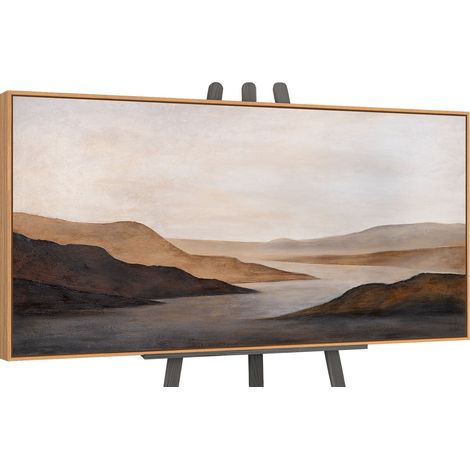 Gemälde Sanfter Sonnenaufgang Rahmen Eichefarben 120x60 cm (1/5)