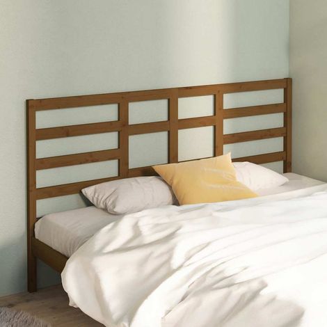 vidaXL Cabecero de cama madera maciza de pino marrón miel 206x4x104 cm (1/5)