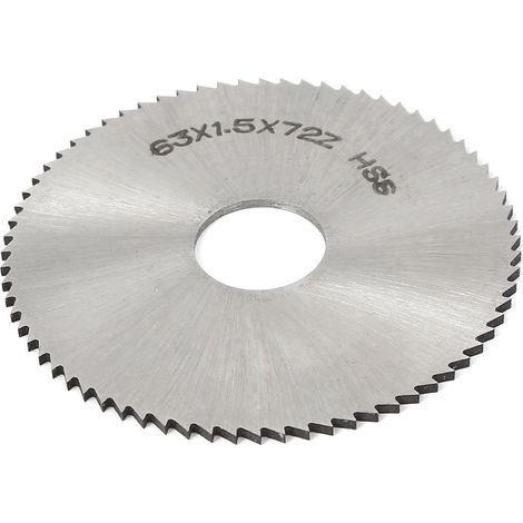 63 Sägeblätter mm x 16 1,5 72 Zähne Runde HSS Disk Rad aufschlitzende Kreissägeblätter Säge (1/2)