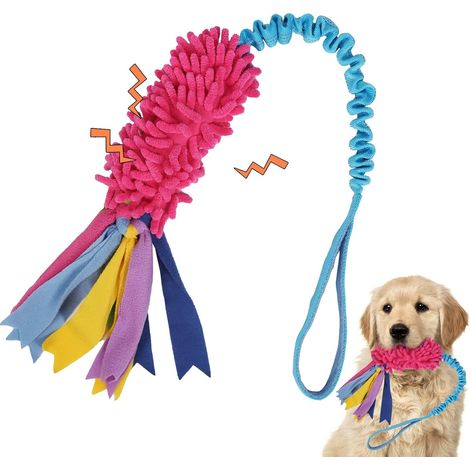 Juguete para perros, cuerda de poliéster, resistente a las mordeduras, con chirriador, para entrenamiento y juego en interiores y exteriores. (1/5)