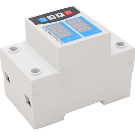 Disjoncteur de surtension et sous-tension réglable 63A, affichage double, auto-réarmement, pour rail DIN, 240V-300V (1/5)