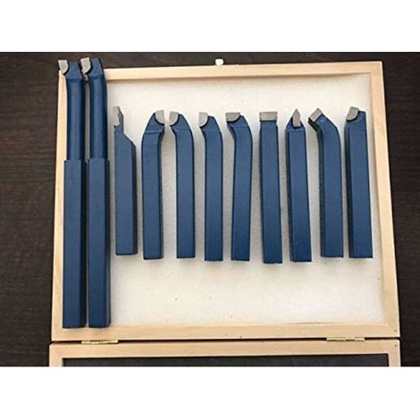 11 pièces outils de tour de tour à pointe de carbure, ensemble d'embouts d'outils de coupe en métal (1/4)