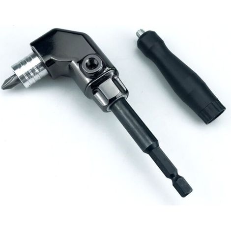 Silver universal screwdriver with 1 bit, angle screwdriver, 90° angled electric screwdriver (1/5)