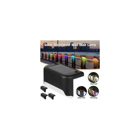 Juego de 12 luces solares LED para vallas, apliques de pared, iluminación de jardines y escaleras exteriores, varios colores. - Crezuo