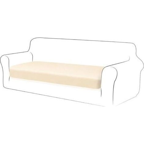 Funda de cojín de terciopelo, cojín para sofá, funda protectora para muebles, funda para asiento de sofá, funda de cojín de terciopelo para silla de 3 plazas (blanco marfil) (1/5)