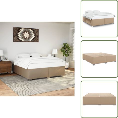 Cadre de lit sans matelas cappuccino 180x200 cm similicuir - Cadre De Lit - Cadres De Lit - Sommier - Meuble De Chambre À Coucher (1/5)