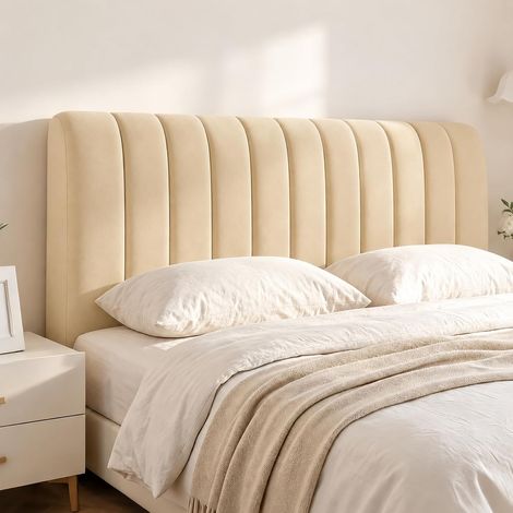 Housse de tête de lit 180/200 cm, housse de tête de lit matelassée, housse de tête de lit extensible anti-poussière, housse épaisse, housse de tête de lit tout compris pour chambre à (1/5)