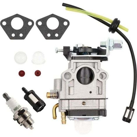 Carburateur Kit pour Débroussailleuse 52cc 49cc 43cc avec Joint Tuyau Bougie d'Allumage et Filtre à Essence (1/4)