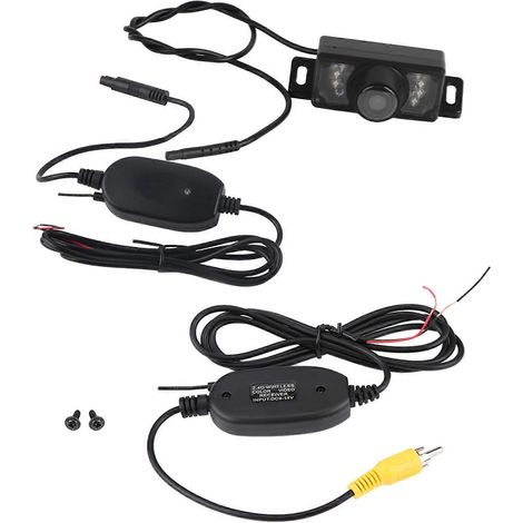 7 caméras de recul de voiture avec LED infrarouges (version nuit), émetteur et récepteur vidéo RCA sans fil. (1/4)