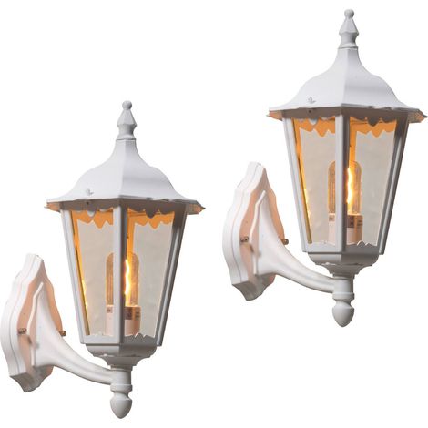 2er-Set Wandleuchten FIRENZE, sechsstrebig, E27, Aluminium weiß, stehend (1/4)