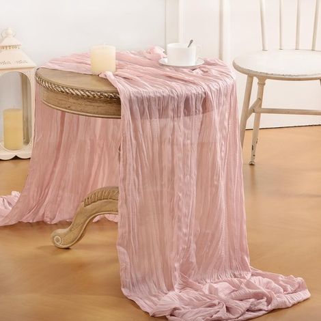 Camino de mesa estilo bohemio con tela de gasa,decoración de malla para la mesa de la cocina,90 x 180 cm (1/5)