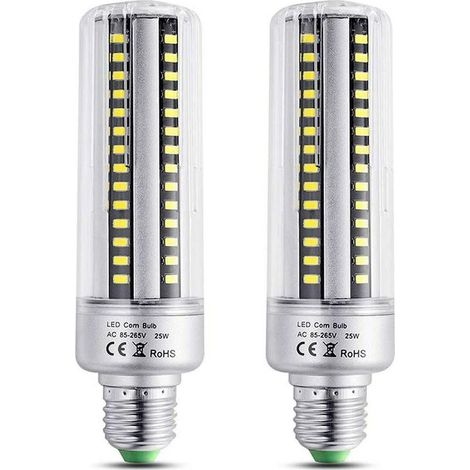 E27 25W LED-Lampe, Kaltweiß 6000K, Hohe Helligkeit 2500LM, Entspricht einer 200W Halogenlampe, Nicht dimmbar, E27 Maiskolben-LED-Lampe für Deckenleuchten, 2er-Pack [Energieklasse A+] (1/5)