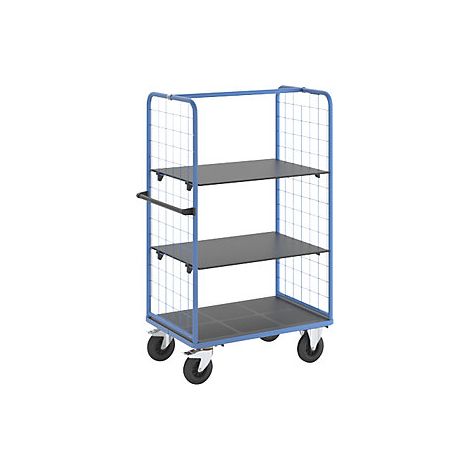 eurokraft pro  Carrello a ripiani con sponde grigliate  ruote