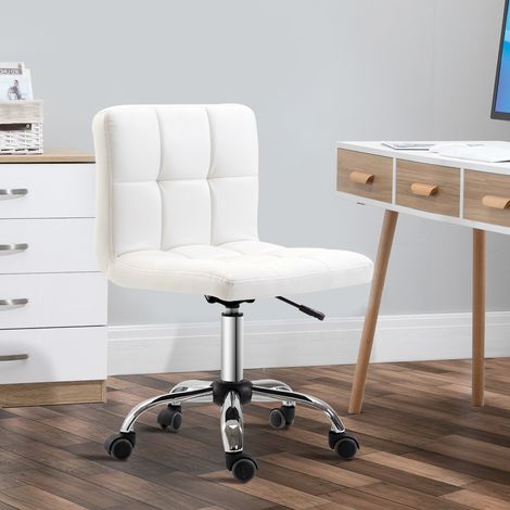 Chaise chaise pivotante en hauteur réglable en cuir synthétique 46 × 51 × 80-92 cm - de bureau ergonomique
