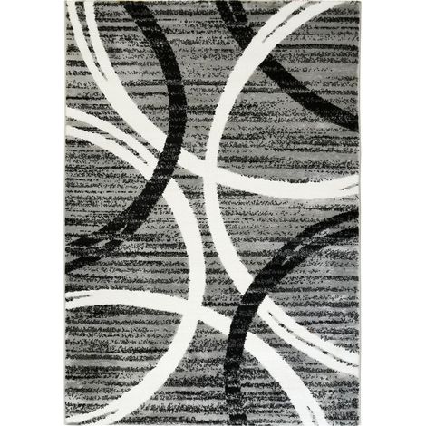 UNDERGOOD ARCHY - Tapis effet laineux motifs arches gris 160x230 (1/5)
