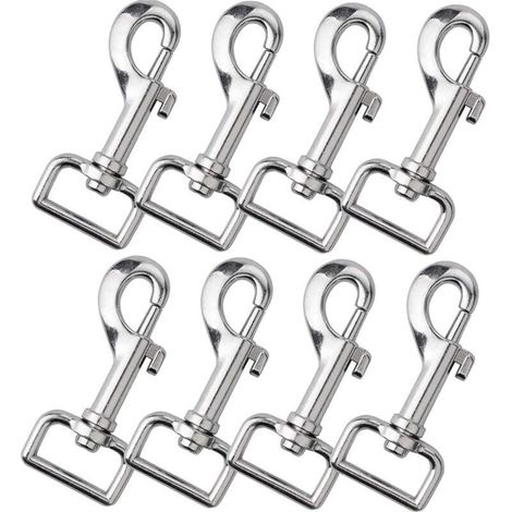 8 Pièces Boulon du Crochet Mousqueton à Œil Pivotant, Pivotant Déclencheur Clips, Clip de Crochet de Déclenchement, Crochets avec Emerillon, pour Animal Domestique Chaînes, Porte-Clé, Sac à Dos (1/5)